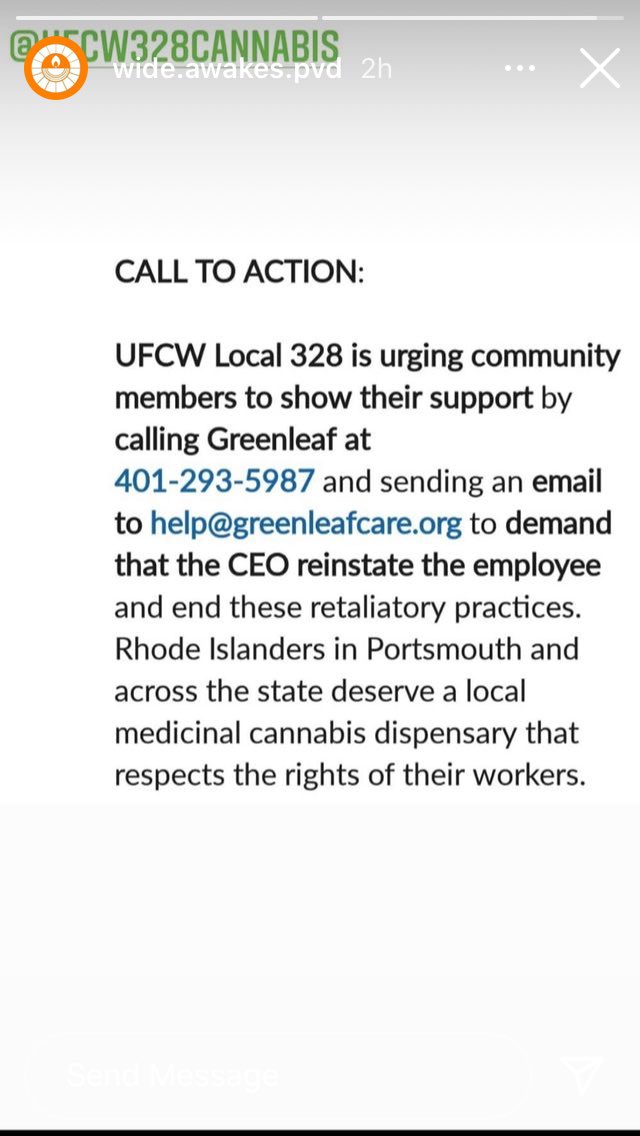 ‼️☎️ Call Greenleaf at 401293-5987 and 📩 email help@greenleafcare.org to support unfairly terminated employee!! Demand CEO Seth Bock reinstate the employee and stop retaliatory actions!!