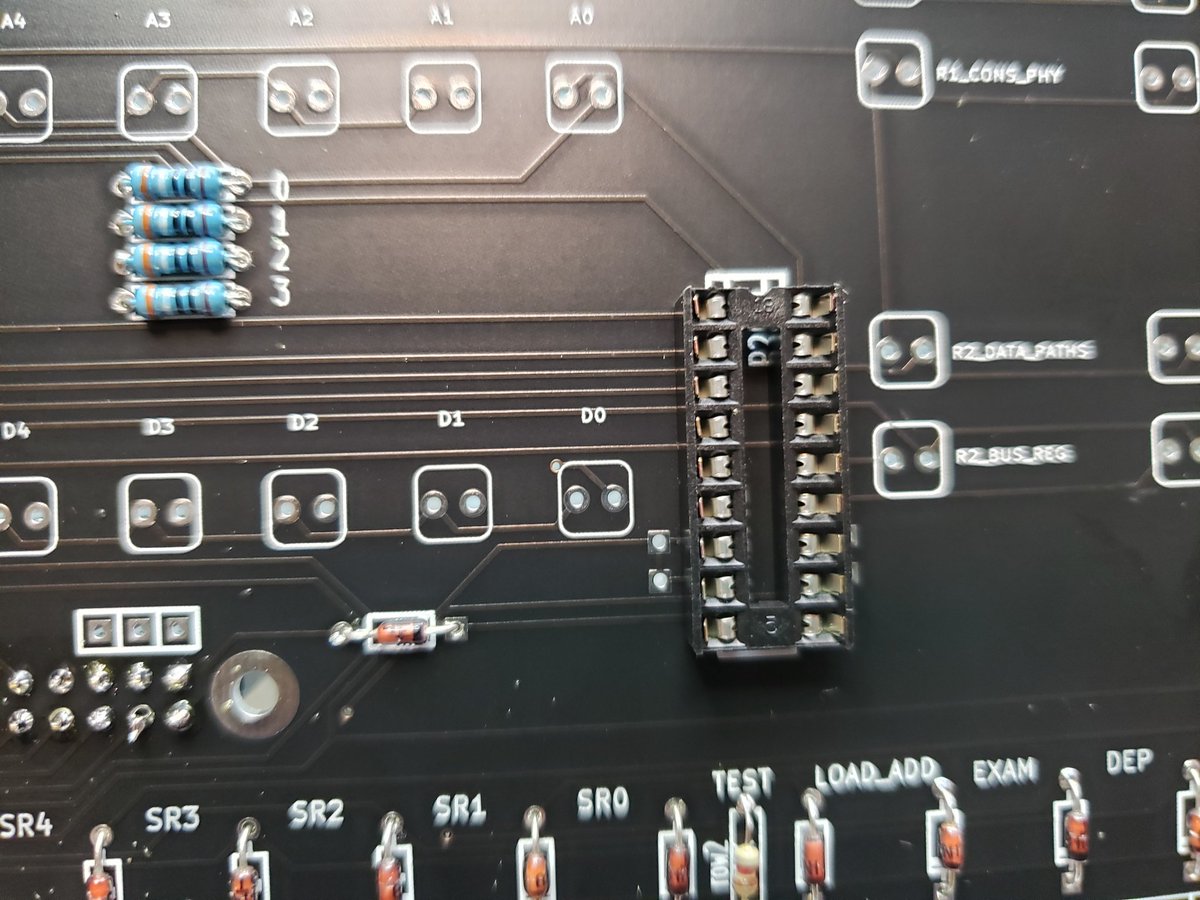 mark_lawler's tweet image. Next comes the IC socket for the UDN2981A chip that will drive all of the LEDs that will be hooked up to the diode matrix. #PiDP11 #RetroComputing