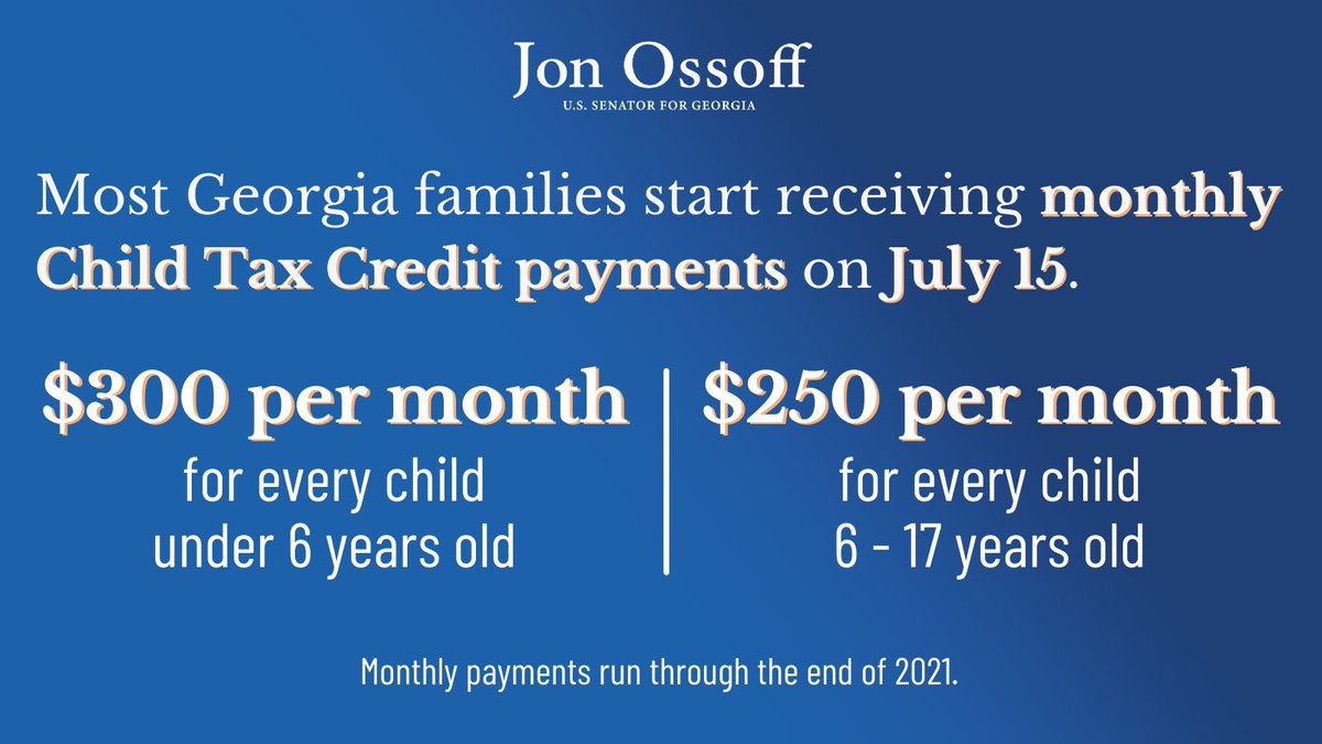 ✅ Monthly tax refunds for working-class and middle-class families w/ kids through the rest of the year. 

Elections have consequences.