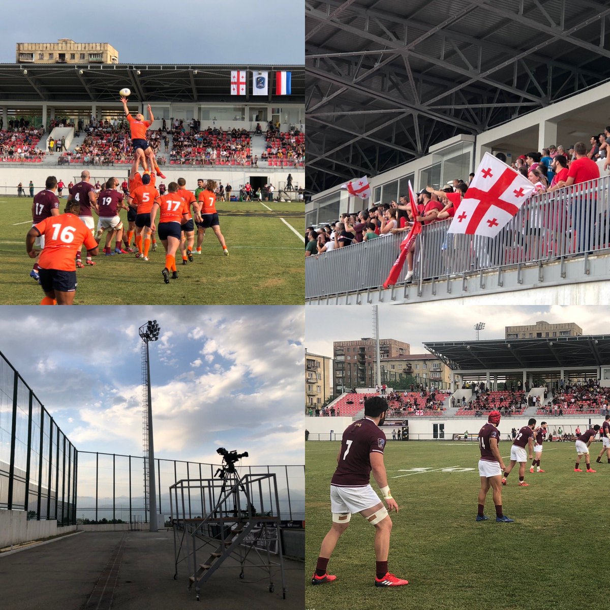 Congratulations #TheLelos 🇬🇪 🏆🏈@rugby_europe 2021 Champions and my big respect to @RugbyNLD 🇳🇱 👍🔶 #SamenOranje. A great game and wonderful to have been there 🇳🇱🏈🇬🇪.