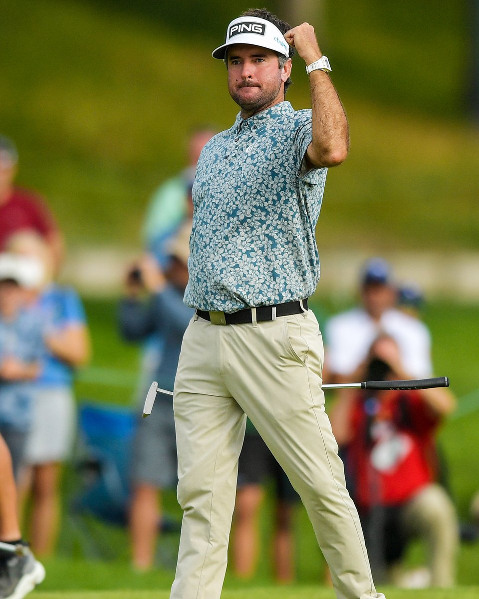 PGATour's tweet photo. Bubba energy. ⚡️

The final round tomorrow will be 11 years since he won his first of three @TravelersChamp titles. https://t.co/KgEkhAUKKS