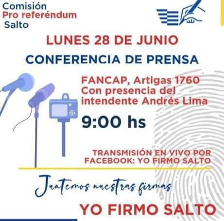 ESTE LUNES CONFERENCIA DE PRENSA:
Nos merecemos tener una discusión sería y profunda sobre los artículos de la LUC que están en cuestión. Quedan pocos días y es momento de ir por las firmas que faltan. Salto también firma.