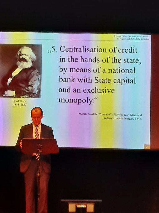 Just to remind you: CENTRAL BANKING IS A MARXIST CONCEPT. It is absolutely incompatible with the free market system (capitalism).