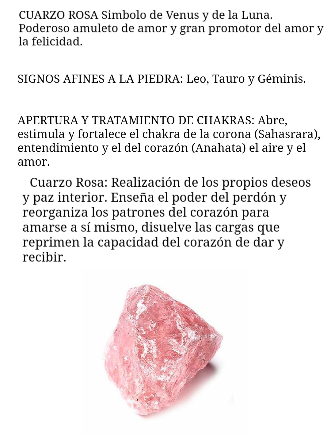 mags🌶ᴬᵘˢ on X: 38 ⛥ Cuarzo rosa (Adjunto el significado de la