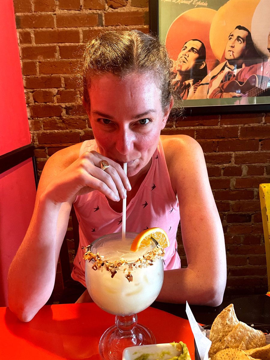 Bookdevotee's tweet image. .⁦@Brilanka⁩ and I having coconut margaritas after the men’s Olympic team announced.