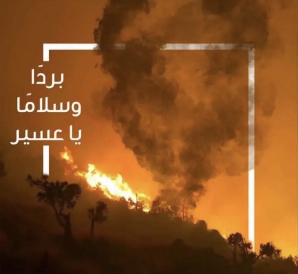 HashKSA's tweet photo. "إمارة عسير":

تمت السيطرة على حريق🔥 #منتزه_الجرة، دون تسجيل أي إصابات.
#برداً_وسلاماً_ياعسير https://t.co/pVCgOqWaqi