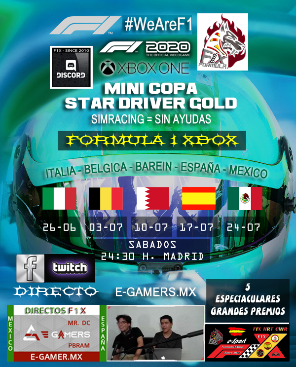 XboxFormula's tweet photo. Hoy Sabado 26-06-21 / 24:30 hora Madrid
En F1X tenemos la MINI-COPA STAR DRIVER GOLD 2 - F1X / SIN AYUDAS.
Gran Premio de Italia - Monza
Directo Twicht.
Cabina: AEALFREDOK99
https://t.co/KyDudipLRt

INTRO DEL CHAMP https://t.co/yXO3kCdaNB
F1X New Era / #WeAreF1 https://t.co/oxhjLASKXG