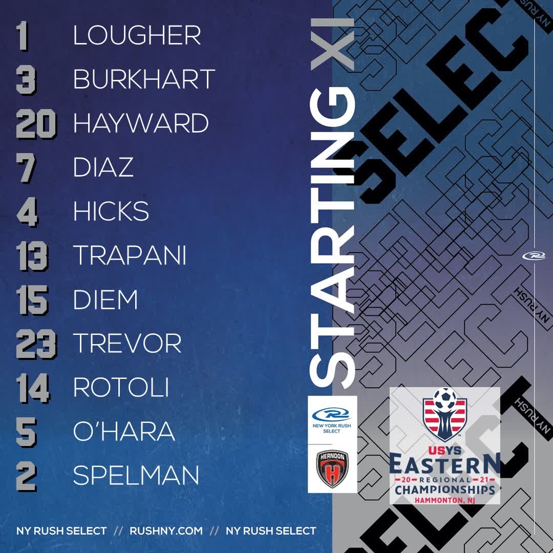 Good luck to G03 team for their first game at the Eastern Regional Championships today!! Let's go ladies!!

#NortheastRush #NewYorkRush #nyrushselect #NYSW #USYS #RoadtoFL