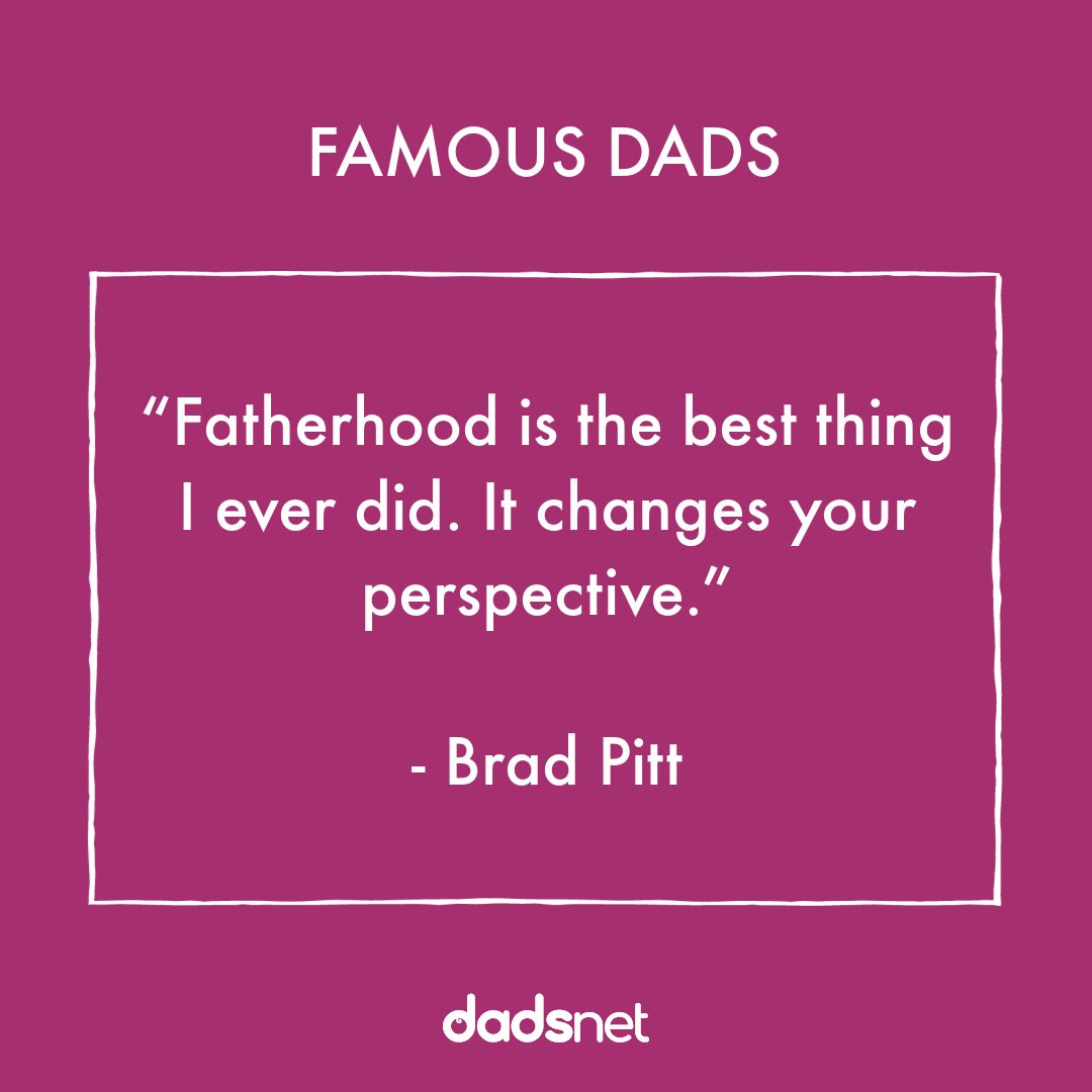 thedadsnet's tweet photo. How has fatherhood changed your perspective? #dadsnet #fatherhood #bradpitt https://t.co/XAgTKdh3wR