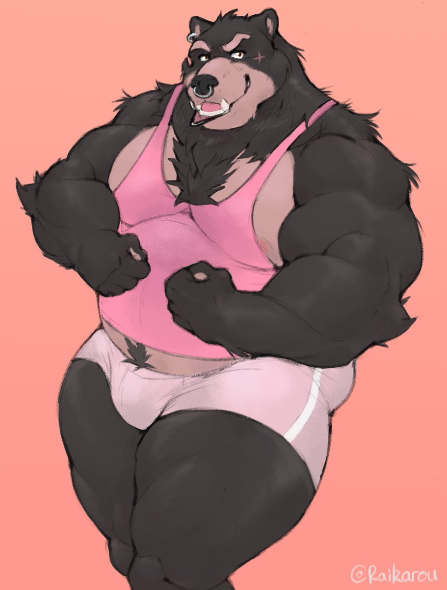 FFizzy_'s tweet photo. Who said bears can’t rock pink? 
🎨: @Raikarou https://t.co/AkhZMUgAyh