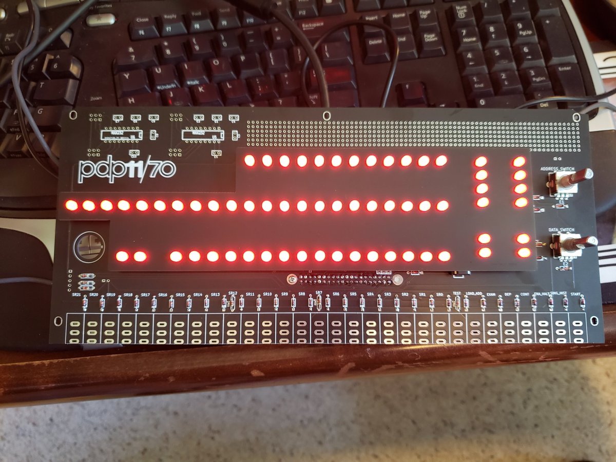 mark_lawler's tweet image. It&apos;s alive!!!  Running some tests before installing the switches.  #PiDP11 #pdp11 #RetroComputing