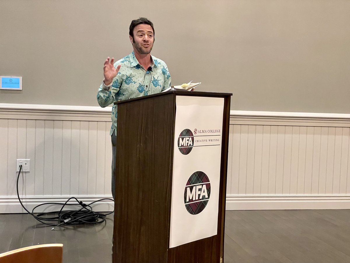 MfaAlma's tweet photo. If @matthewgfrank is reading, we must be cooing. It's just a given. #AlmaMFASummer2021 #wordswithpower @almacollege https://t.co/nrGa6hkixc