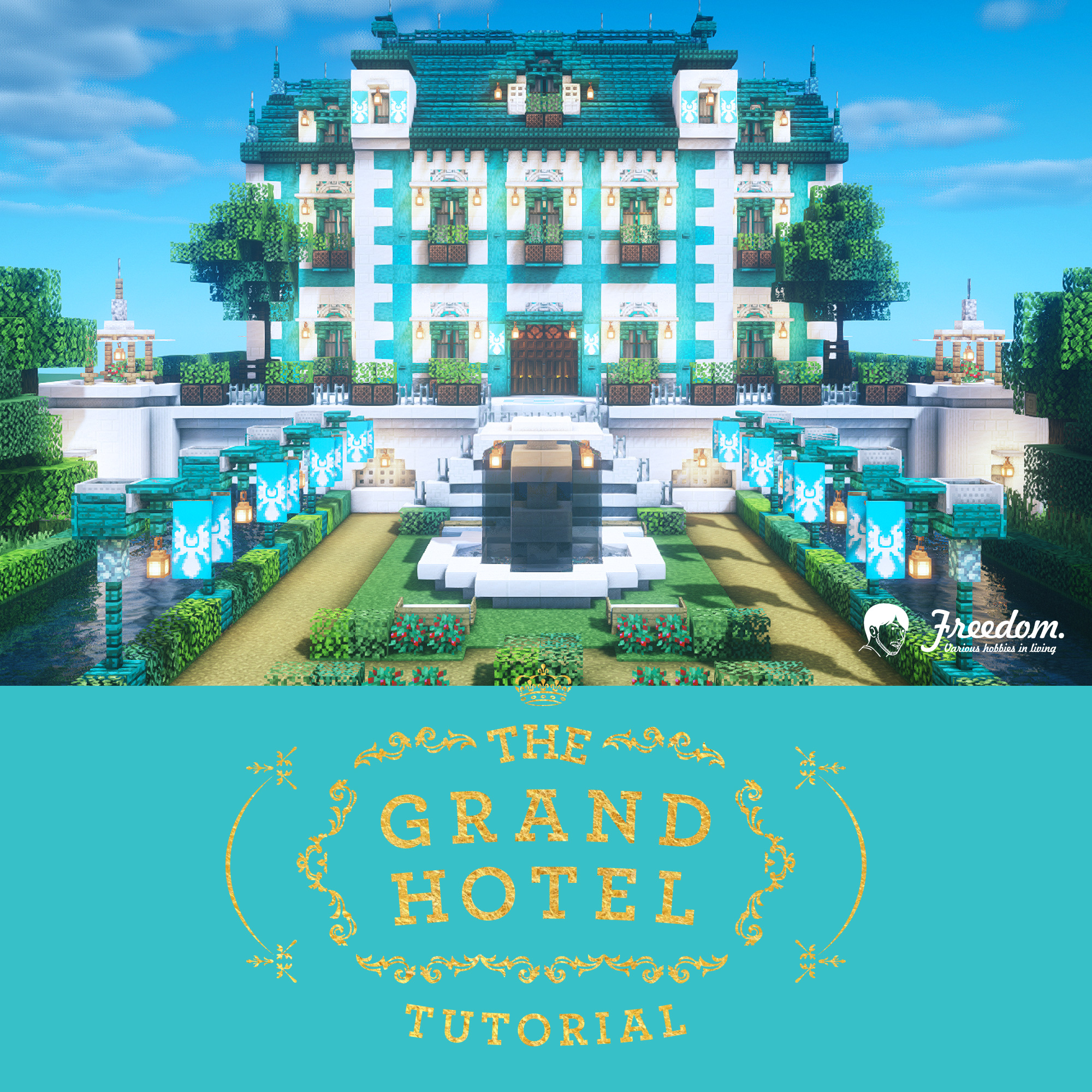 Freedom The Grand Hotel Tutorial Video Soon マインクラフト Minecraft Minecraft建築コミュ Minecraftbuild Architect Interior Tutorial 建築 バニラ建築学部 Vanilla チュートリアル 西洋建築 グランドホテル Grandhotel Hotel