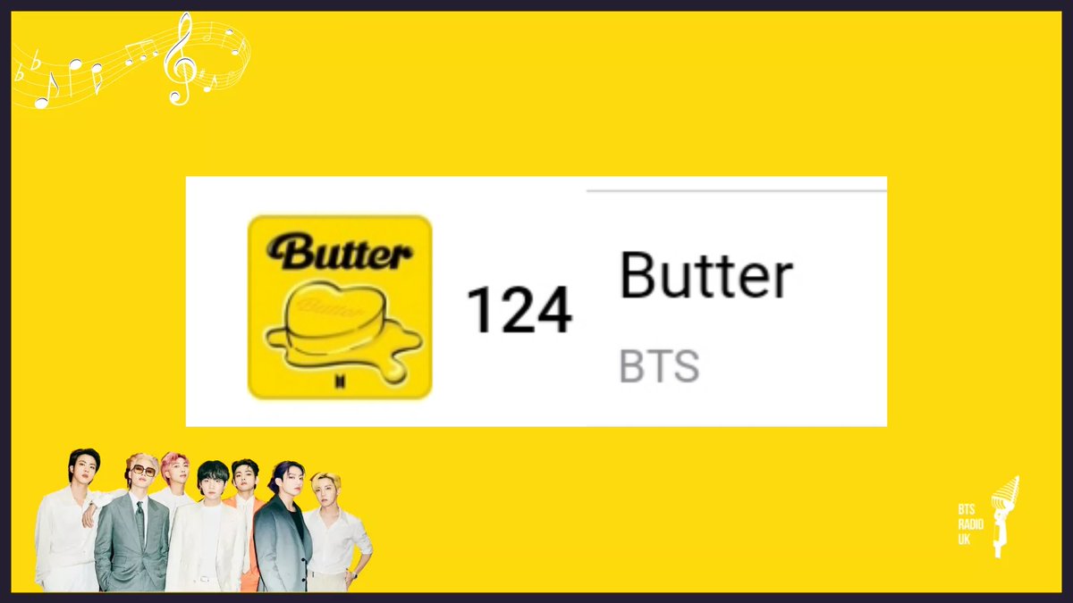 BTSRadioUK's tweet photo. 🇬🇧#BTSARMY🇬🇧

Top Songs on Apple Music - real time
[26.06 8:30pm]

#No124 (-2) #Butter

Keep buying and streaming @BTS_twt across all the streaming platforms you have access to.

Remember 10 streams per platform, per day.  🌻

#BTS   #BTS_Butter      #smoothlikebutter https://t.co/K8Yw9ubstk