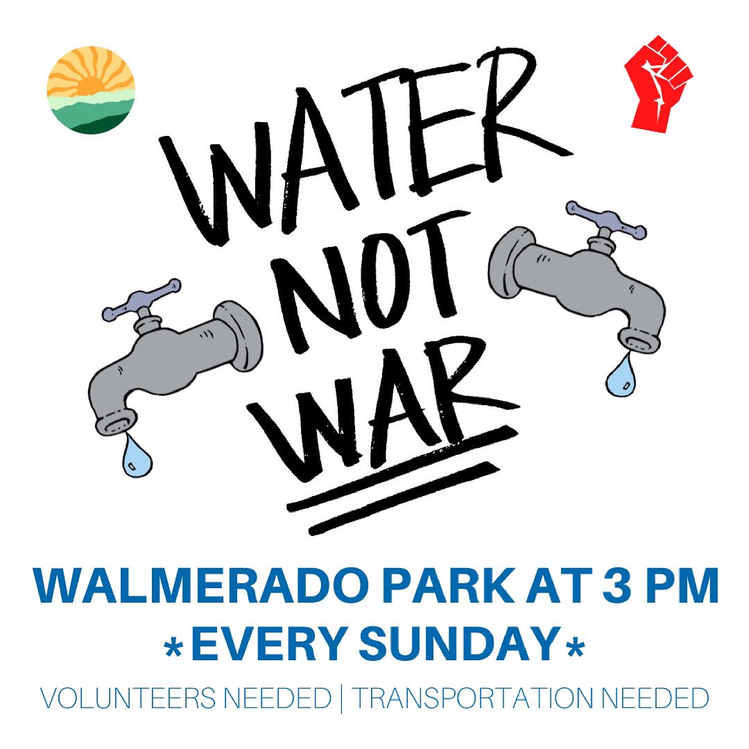 ChangeWestCo's tweet photo. Please join us at Walmerado Park tomorrow (6/27) and every forthcoming Sunday for our distribution of water to our unhoused neighbors. See you all there! ✊🧊☀️ https://t.co/ABUzmWuZfg