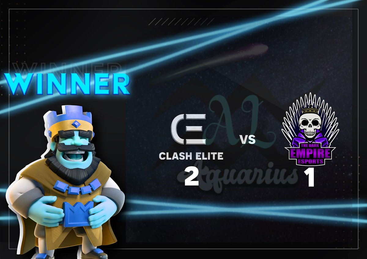 Not our best performance but enough to win the game!

🏆 Aquarius League
2️⃣ Clash Elite
1️⃣ <a href="/TdE_Esports/">The dark Empire Esports</a>

Mvp: <a href="/PxlCr/">Pxl™ 🇧🇦</a>