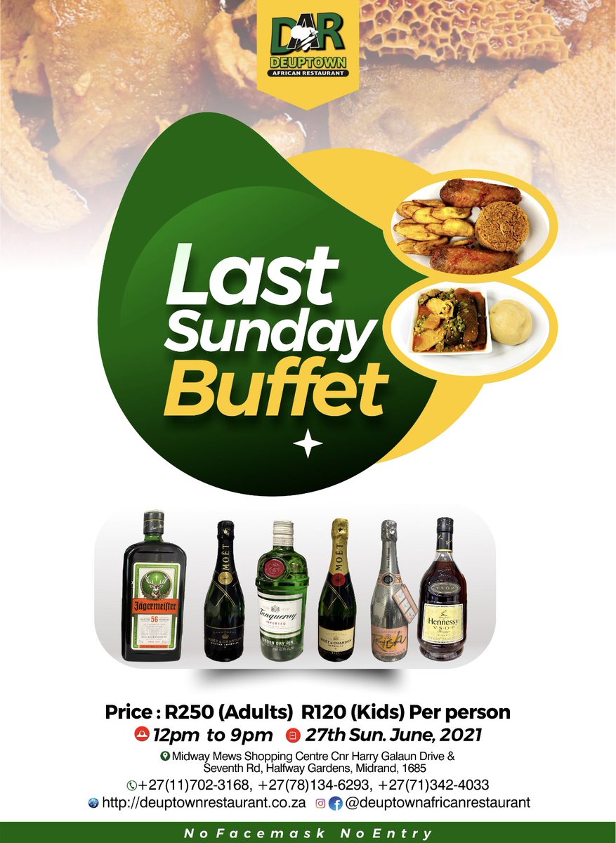 Join us on our last buffet of the month  that will be this coming tomorrow Sunday 27th June 2021 #DAR #FOOD #BUFFET #westafricanfood