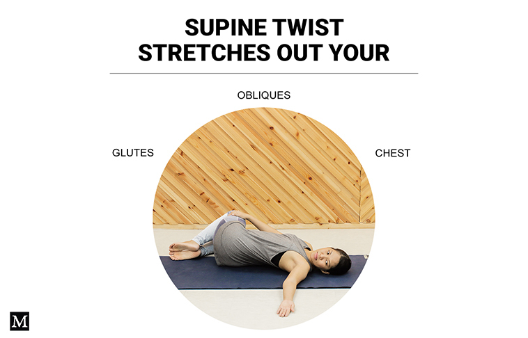 The supine spinal twist (Supta Matsyendrasana) is a beginner-level pose that stretches out your chest, glutes and obliques. It’s often used as a relaxing posture at the end of a yoga session. It may also help relieve anxiety and restore balance.
​
​​Click for more:…