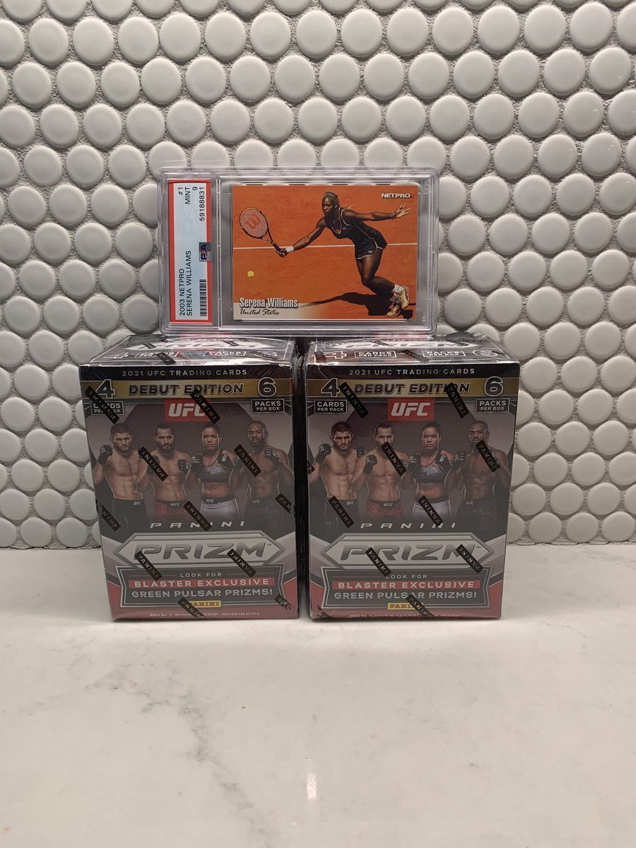 Joshua_Mayfield's tweet image. Thanks to @theboxplug for the great deal on the UFC Prizm Blasters! Also picked up a @serenawilliams slab from eBay. #MailDay