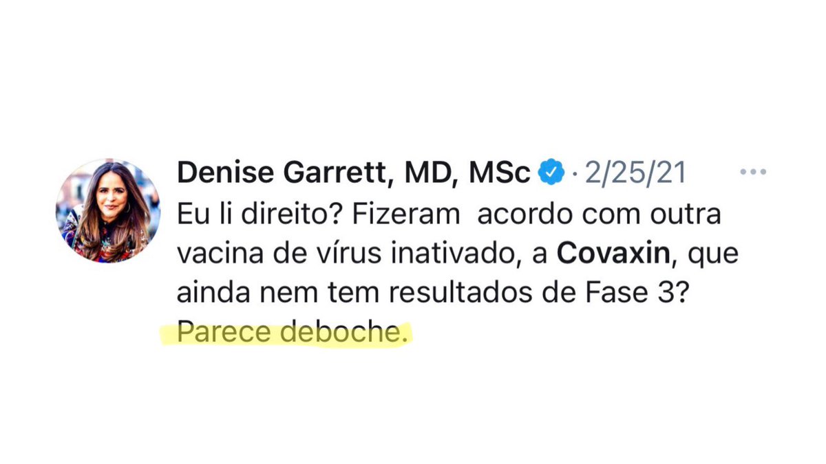 dogarrett's tweet photo. A Covaxin foi adicionada ao cronograma de vacinação do governo sem ter resultado de Fase 3.  Não era deboche.  Era corrupção mesmo. https://t.co/3aGDLjA6Gj