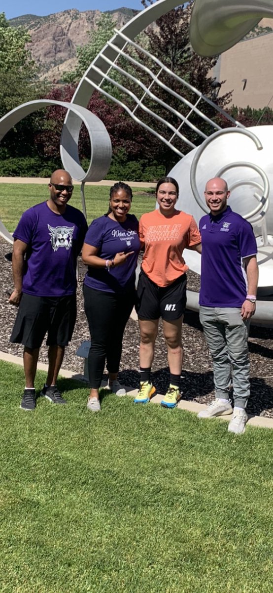 dom_n8's tweet photo. Sending a BIG Thank YOU to the @weberstatewbb coaches @SimplyBeinV @coachamydonovan @natelevine23  What Time Is It? #DomTime!  #WeAreWeber @Dame_Lillard  #Franco https://t.co/KyXiJbqYnQ