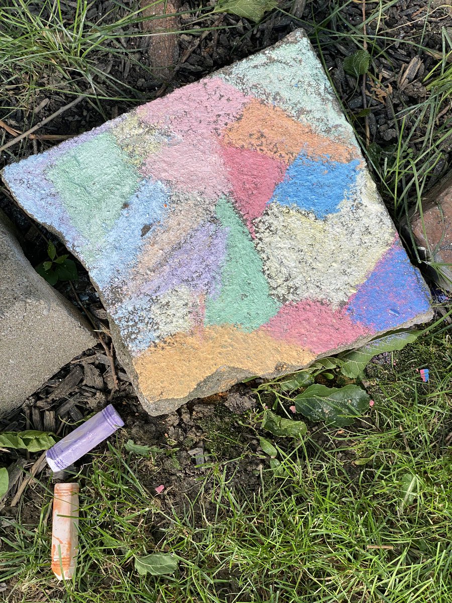 Spent the afternoon making our rocks beautiful with chalk with my nieces!
