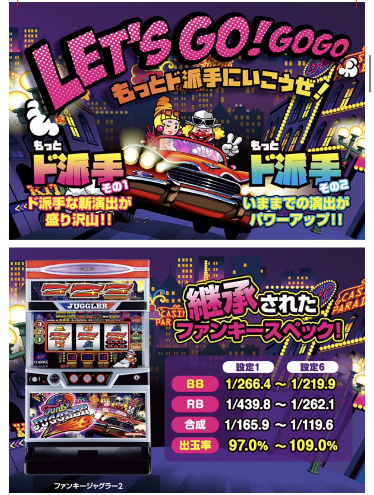 ☆*゜Sファンキージャグラー2 パチスロ実機꙳☆*゜ Sファンキージャグラー