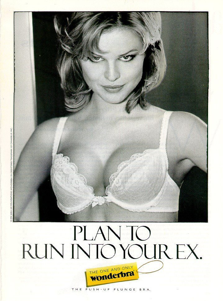 Cora Harrington on X: I was a child, but I do remember seeing these  WonderBra ads while walking through the mall, and they were scandalous. The  campaign was wildly - and I