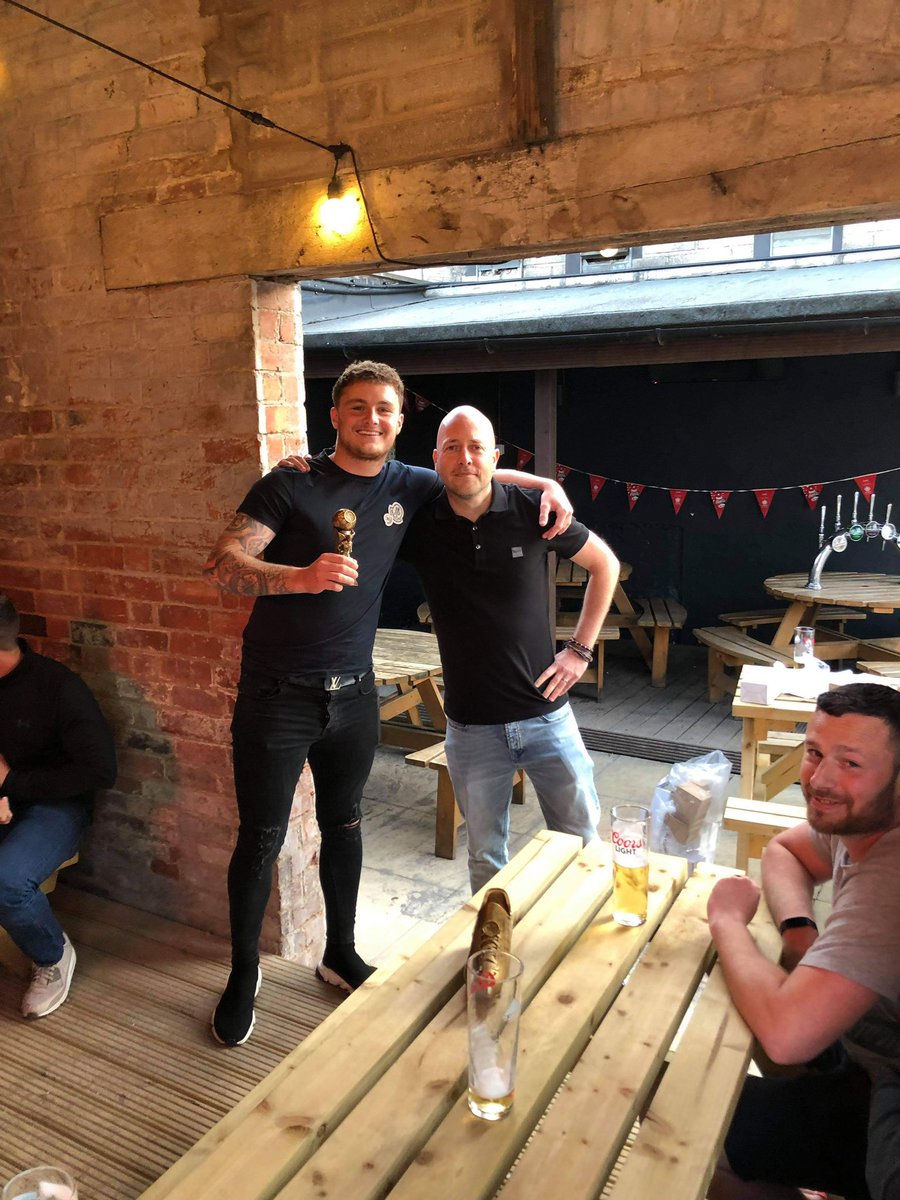 SSBullsHead1's tweet photo. You may think this is the award for most vein but no, players player goes to @allestonn   Rumour is he’s going to sell it for a new set of Nashers 🦷 https://t.co/jgJxxiISUF