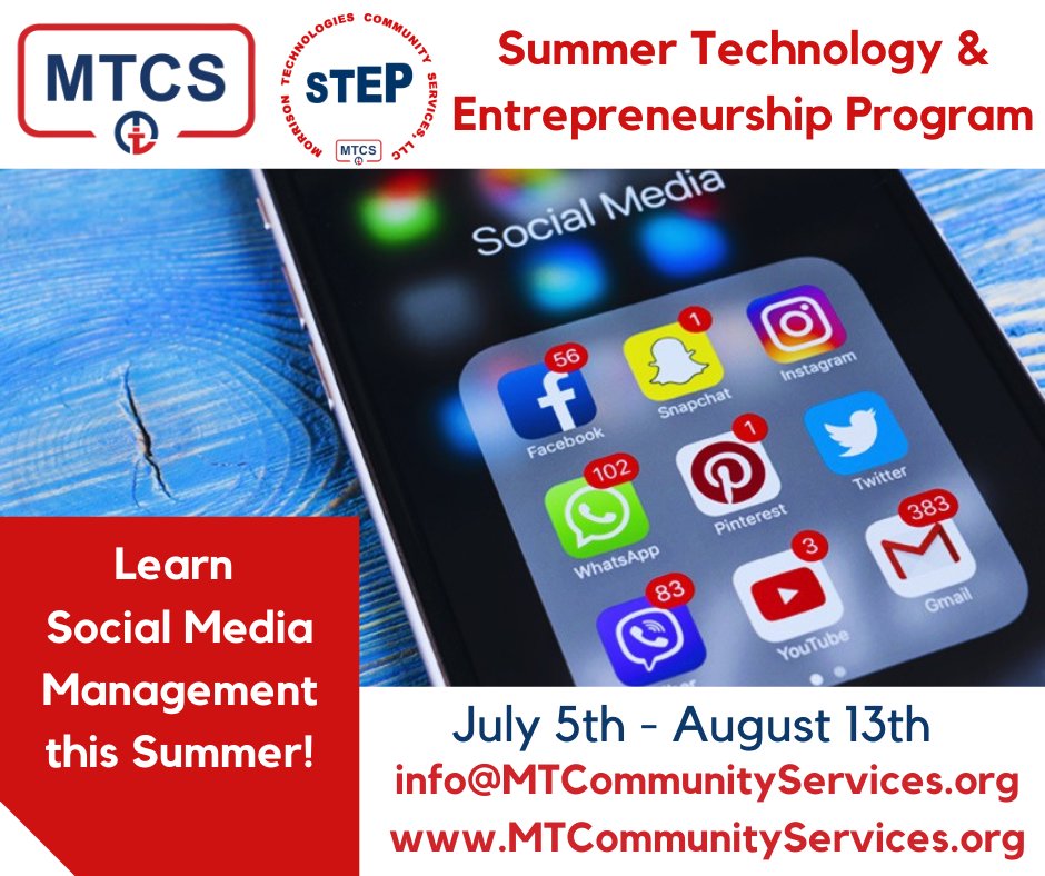 MTCommunitySer1's tweet photo. Are you a High School Student? Or a Parent of High School Student?

Join Us this Summer for our 5th Annual Summer Technology &amp; Entrepreneurship Program (STEP) in conjunction with NAN Newark Tech World in Newark, Newark One-Stop Career Center and the Bethune Center in Jersey City. https://t.co/9GGe7JKsid