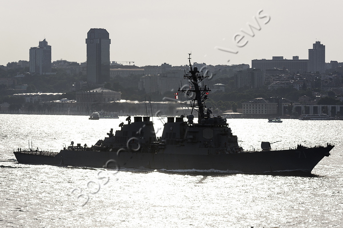 Arleigh Burke class destroyer of @USNavy #USSRoss passed northbound through Turkish Straits today. She is heading to Ukraine and will take part in @ExSeaBreeze. This is her first Balck Sea deployment in 2021.  

#SB21 #ExerciseSeaBreeze #SeaBreeze