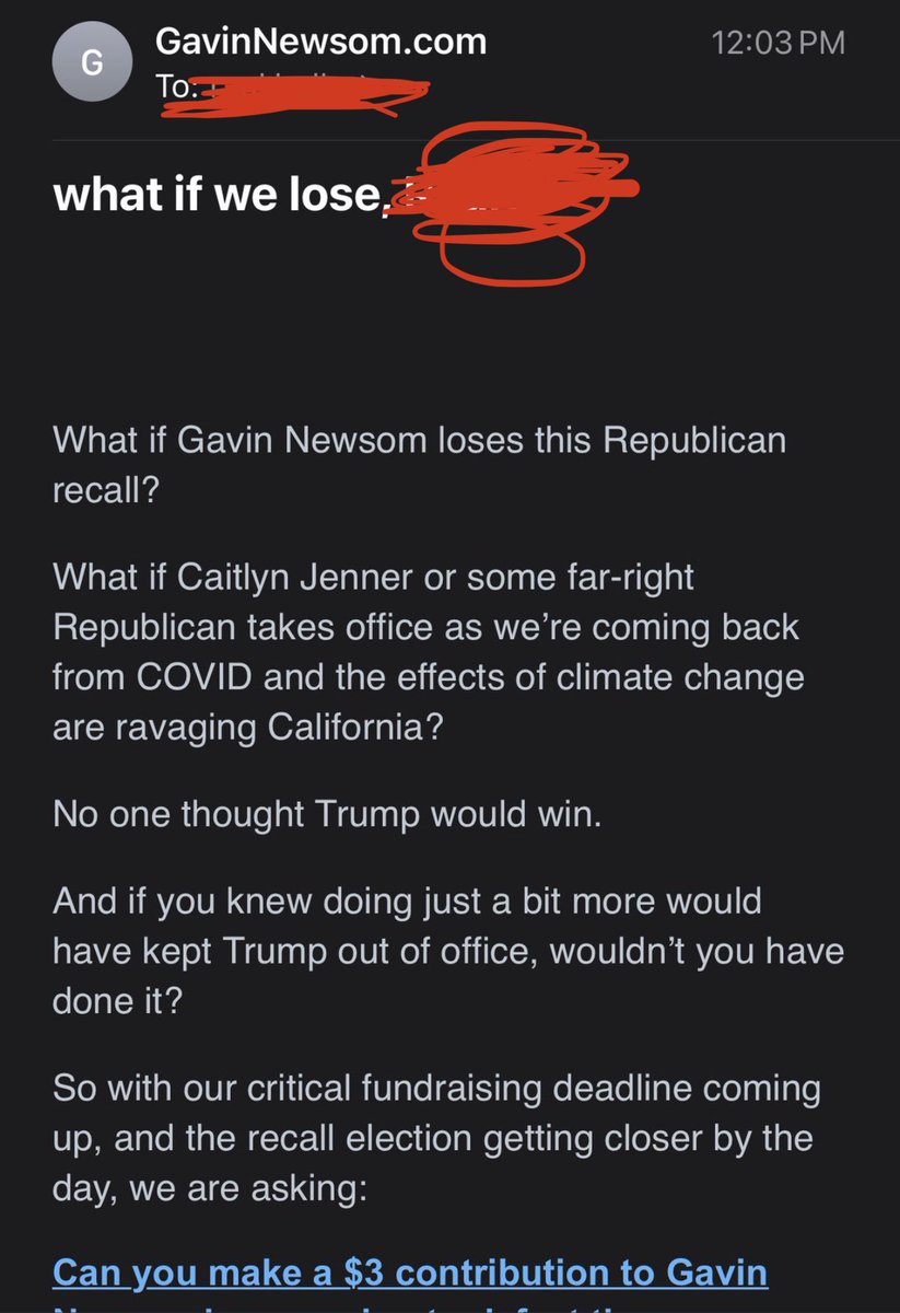 Caitlyn_Jenner's tweet photo. @GavinNewsom your best fundraising strategy (other than special interests and lobbyist elites) is continually using my name. What’s the polling showing on your side? Looks like we are your number one competition. Get ready to lose. You have let CA down. https://t.co/h8jpyPmFZw