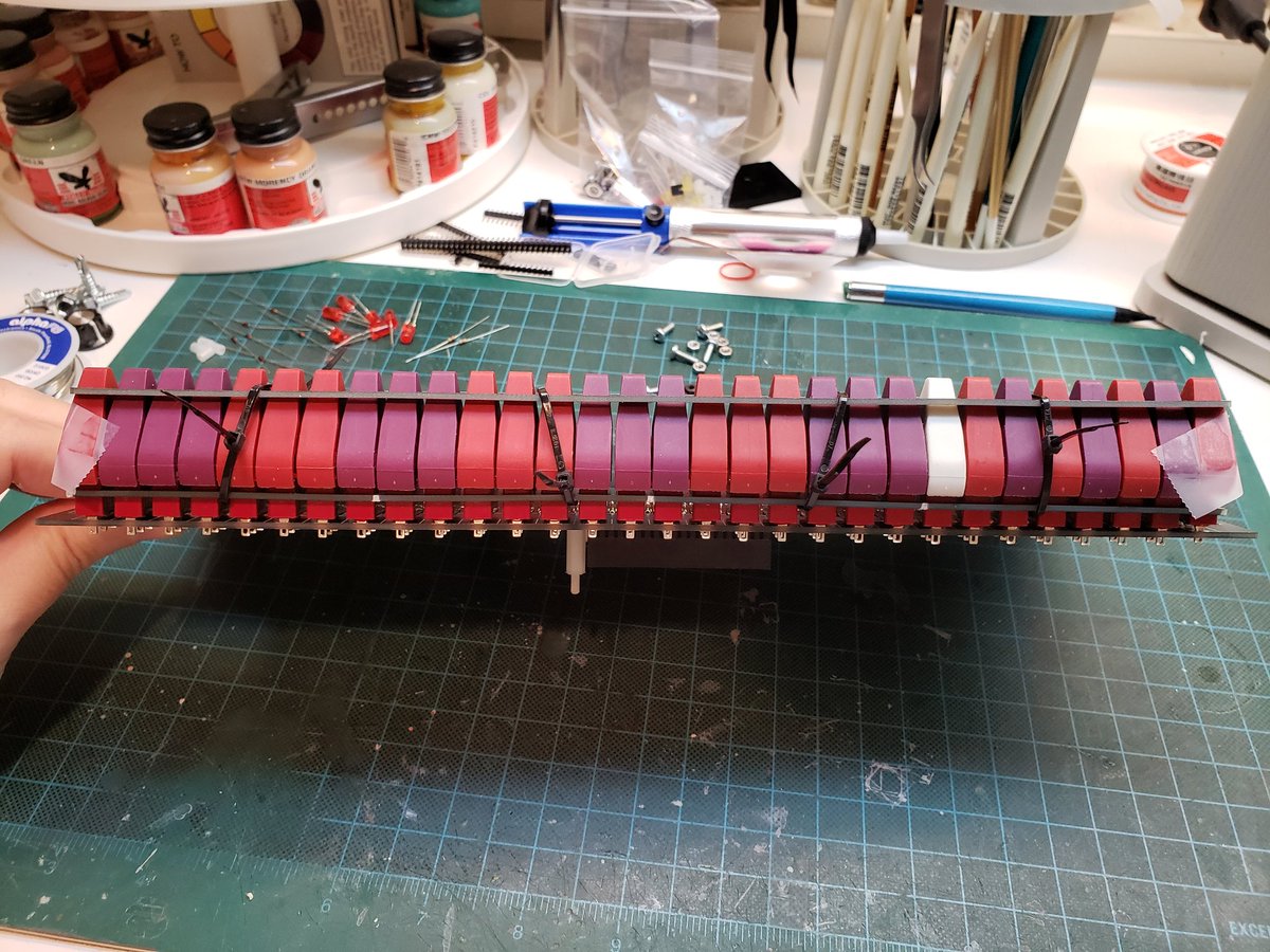 mark_lawler's tweet image. 26 switches to install.  Some off/on and others momentary on. Trying not to solder any upside down (I almost totally screwed up 21 of them!).  Good news is Oscar provides handy spacing guides that also tells you the type, color, and direction. #PiDP11 #pdp11 #RetroComputing