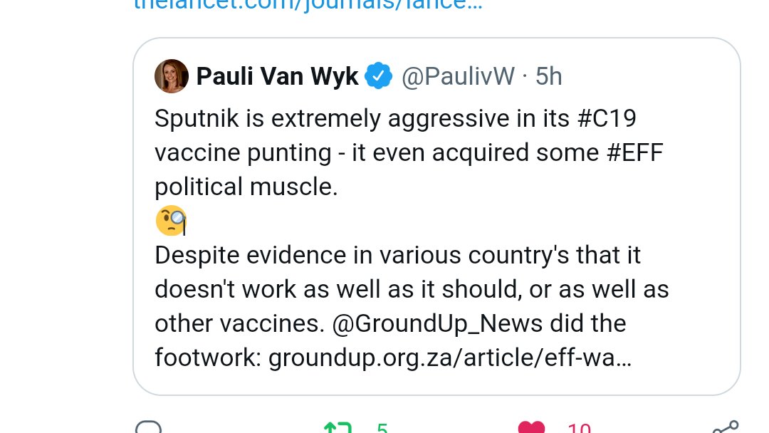 FreeGeneraxion's tweet photo. Well there it is my people they even brought pauli van wyk from the dead to tweet kak as always
The only evidence we have is that j&j and astrazeneca are pure rubbish at its worst with scientific evidence. Blood clots, heart puloitations and others
#SputnikV
#EFFMarchToSaveLives https://t.co/0G6uiwQVUx