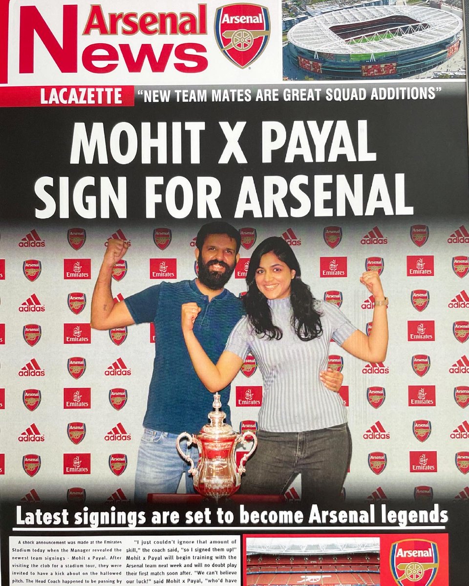 p4yal's tweet photo. Me and my husband @mohitdhuper got jabbed today at the Emirates stadium + Had The best time taking the #AFCStadiumTour. Our lifelong dream of visiting the @Arsenal stadium got realised! #MemoriesMade
#GunnerGetJabbed #YaGunnersYa #LoveYouArsenal https://t.co/vOibo4xG6D