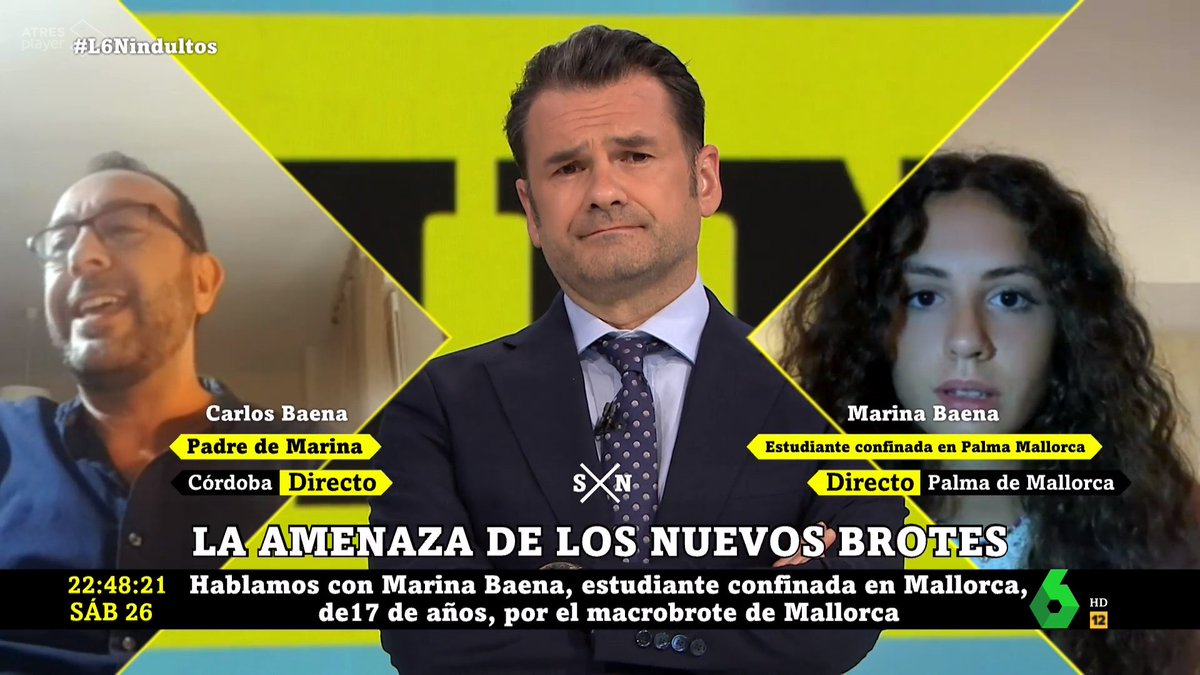 laSextaXplica's tweet photo. Hablamos con Marina Baena y su padre. Ella es una de las estudiantes confinadas en Mallorca por el macrobrote en la isla.
#L6Nindultos https://t.co/mzx4ghBlRj