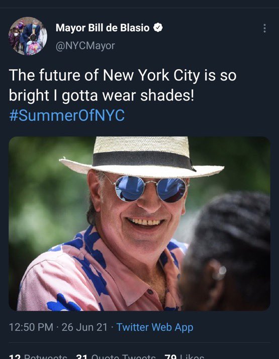 emilybernay's tweet photo. Bill de Blasio tweeting and deleting this is the funniest thing I have ever seen in my entire life https://t.co/30YHKaM5MZ