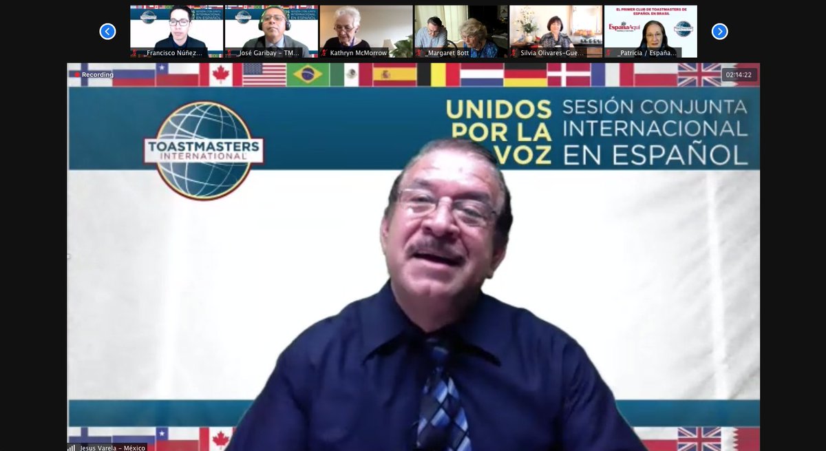 Club_Nueva_Era's tweet photo. #HaceUnosMomentos culminó la gran sesión  conjunta internacional #UnidosPorLaVoz Mas de 100 socios de 12 clubes en 10 países vivimos la experiencia #Toastmasters. Nuestro VPE Bruno dirigió la dinámica "Respuesta correcta" y el socio Jesús Varela evaluó un discurso ¡Felicidades!👍 https://t.co/KK3G0OCwFl