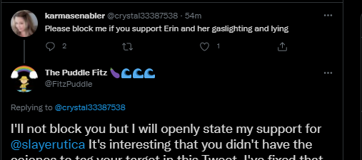 FitzPuddle's tweet photo. @slayerutica @crystal33387538 This is what the coward Tweeted about you. https://t.co/sYlijXOhwx