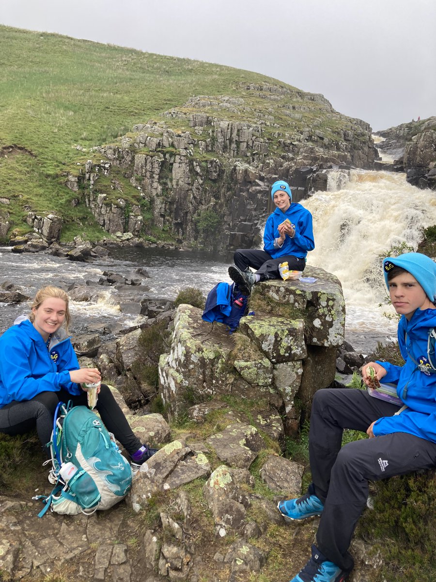 TheBigSmileUK's tweet photo. We finished Week 1 with our Langdon Beck walk in Upper Teesdale, this morning, inc. lunch at Cauldron Snout - the country’s longest waterfall.
Wet and windy first thing - too much so for flags unfortunately, but the team still managed a “Thank You” to Stage sponsors @cdsport! https://t.co/g9Y6a31XDs