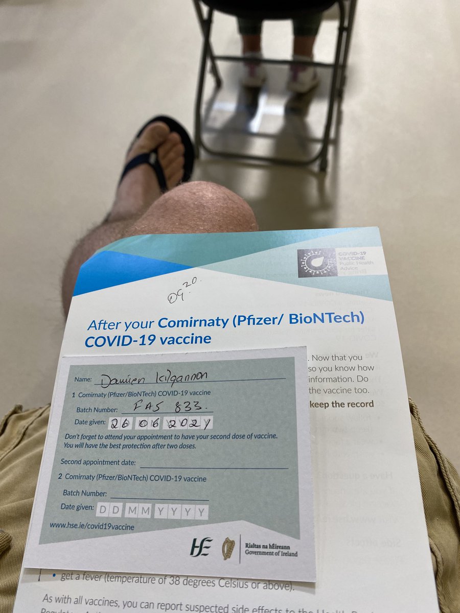 💉Vaccination #1 ✅ doing young folk now it seems 😉 congratulations ⁦<a href="/HSELive/">HSE Ireland</a>⁩ ⁦<a href="/paulreiddublin/">Paul Reid</a>⁩ ⁦<a href="/govdotie/">eGovernment Ireland</a>⁩ ⁦<a href="/defenceforces/">Óglaigh na hÉireann</a>⁩ and all involved - flawless execution - proud of you all - thanks for the commitment &amp; dedication 👍