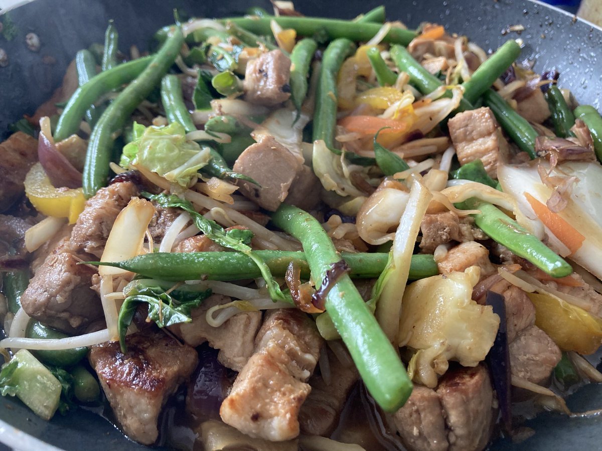 Stir fry pork and vegetables
