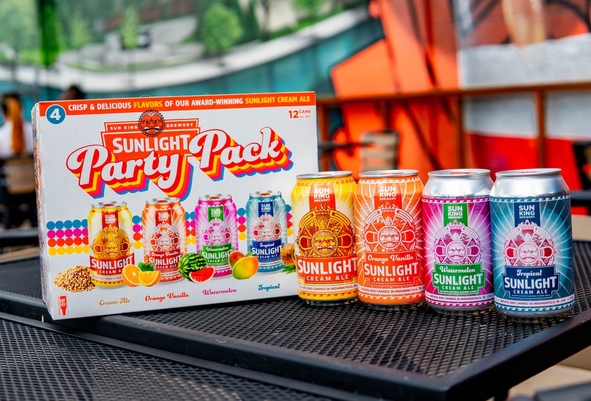 Get the party started of right and grab a Sunlight Party Pack! 

NOW available at all Sun King locations and at various groceries, liquor stores, and retailers throughout Indiana.

#sunkingbrewery #sunlightcreamale #sunlightpartypack #startthepartyoffright #localbeerisbetter