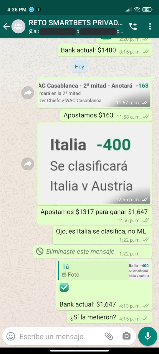 SmartBetsMex's tweet photo. OTRO DÍA SUMANDO EN EL PREMIUM. 🔥
Hoy cobramos:
⚽ Over 8.5 córners Gales vs Dinamarca ✅ -138 (10%)
Tenemos una semana sin perder. 😍
Y en el #RETOSMART3 y #RETOSMART4 nos colocamos con 57.2% y 64.7% de utilidad respectivamente. 💰
Estamos ENRACHADOS y vamos por más. 🤩 https://t.co/lARau6PosS