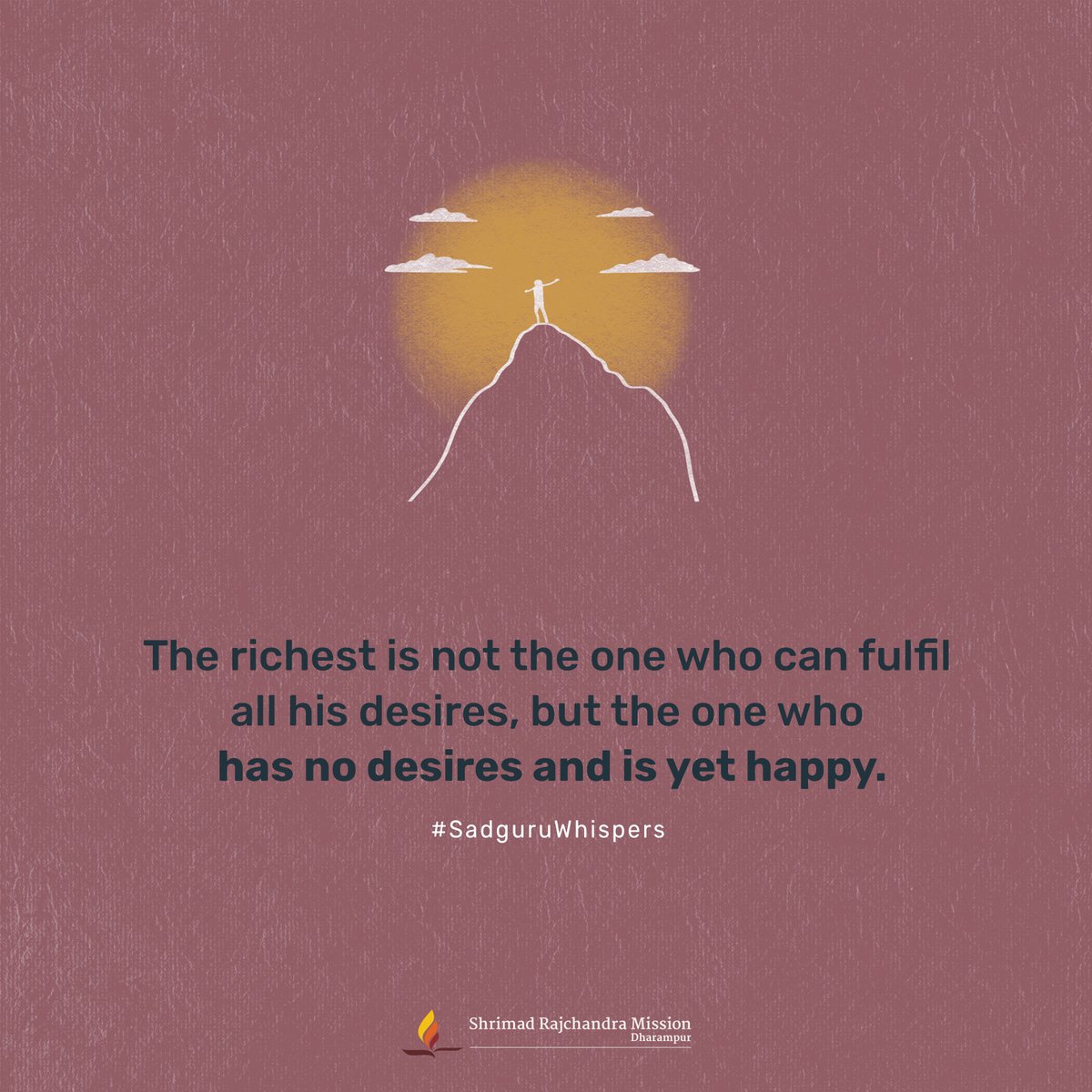 SRMDharampur's tweet photo. #SadguruWhispers #Quotes #QOTD #NoDesires #Happiness #LifeLessons #SundayThoughts #MotivationalQuotes https://t.co/eJzPsF1Zsh