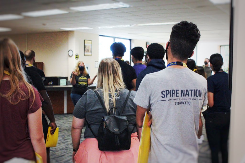 USMSpireWire's tweet photo. The University of Saint Mary welcomed a group of over 50 students at today’s registration event. We are excited to call you part of the USM community and can’t wait to see you experience the #SpireLife for yourself on campus this fall! https://t.co/w7ogYWxIK8