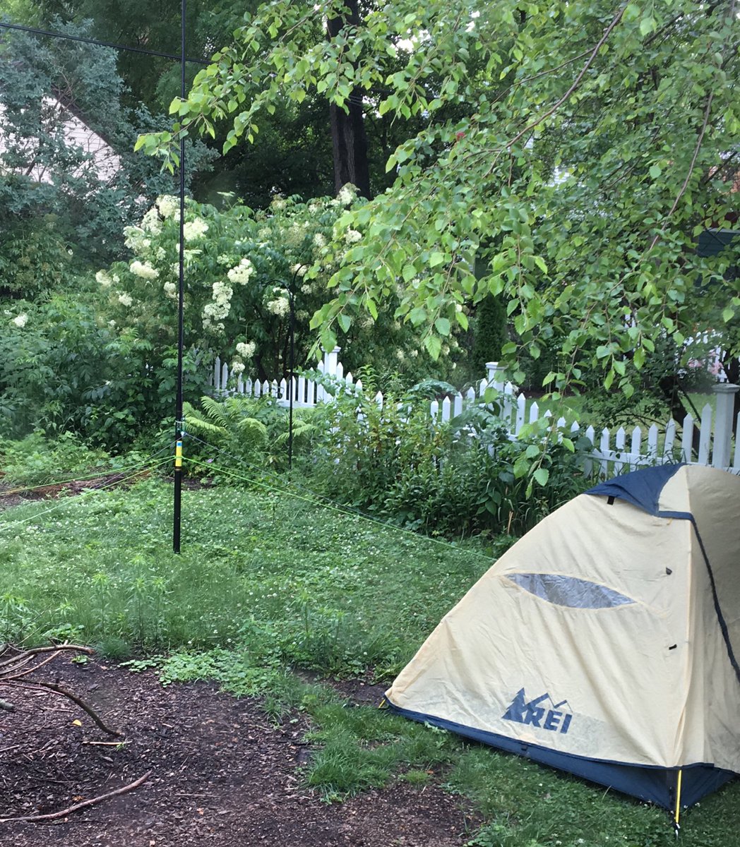 Kd9Kjv's tweet photo. Just managed to put up the antenna and tent before it *really* started raining. I’ll be on 20 meters once there’s a little break in the rain! https://t.co/tfePgfu7eW