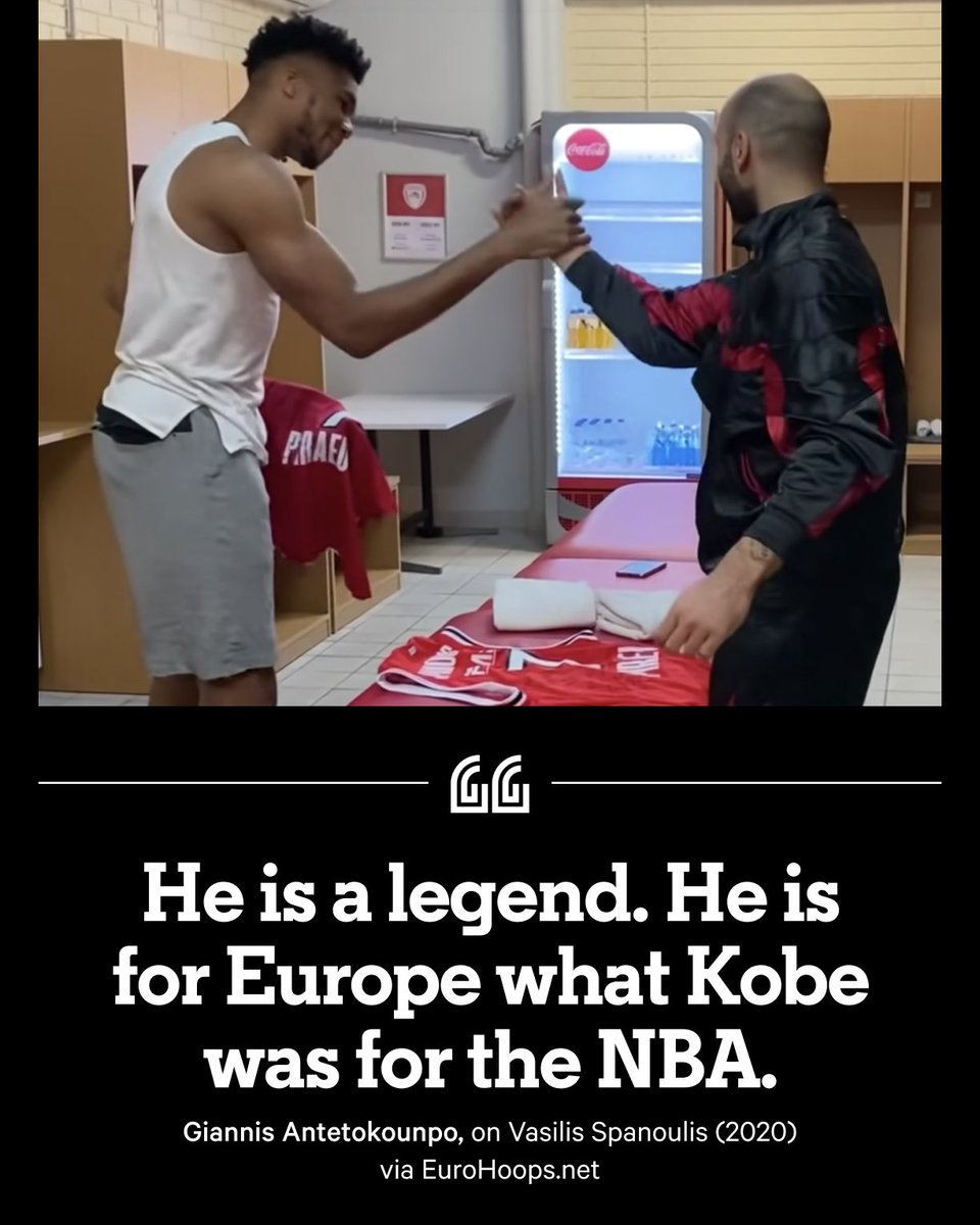 TheAthletic's tweet image. EuroLeague legend Vassilis Spanoulis announced his retirement today. 

Spanoulis was a big influence to NBA stars such as Giannis Antetokounmpo and Luka Doncic, who wears No. 77 now to pay homage to him.