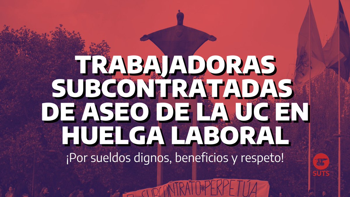 epaauc's tweet photo. Trabajadoras subcontratadas de aseo de la UC (@ucatolica) en #HUELGA por no llegar acuerdo con Interservice y ASI. Las trabajadoras se movilizan por mejoras en sus sueldos, beneficios y respeto en medio de una pandemia que ha precarizado aún más sus vidas. #FinAlSubcontrato https://t.co/7hT5KfO8l3