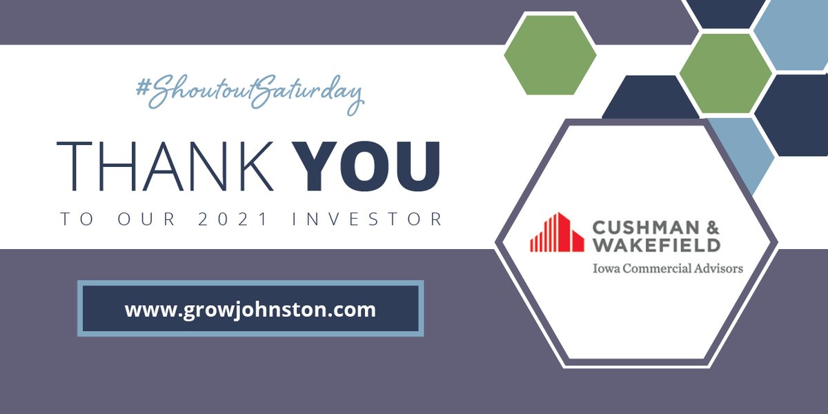 growjohnston's tweet image. Sending a #ShoutOut this Saturday to #JEDCO member @IowaCommAdvsr  for another fantastic year investing in #Johnston #economicdevelopment! #ShoutOutSaturday #DSMUSA Find out more about Cushman &amp;amp; Wakefield here: 
iowacommercialadvisors.com